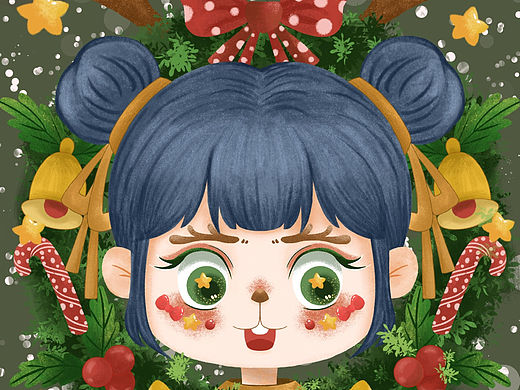 圣诞插画儿插头像