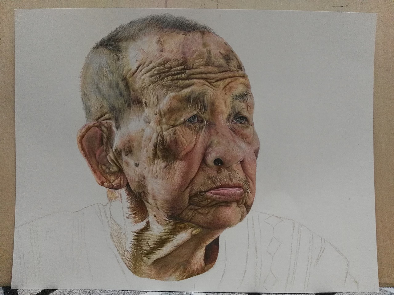 写实彩铅作品《爷爷》（图ZNzkyMTc3MjQ=） - 绘画 - 站酷设计师浩轩手绘原创素材 - 站酷ZCOOL