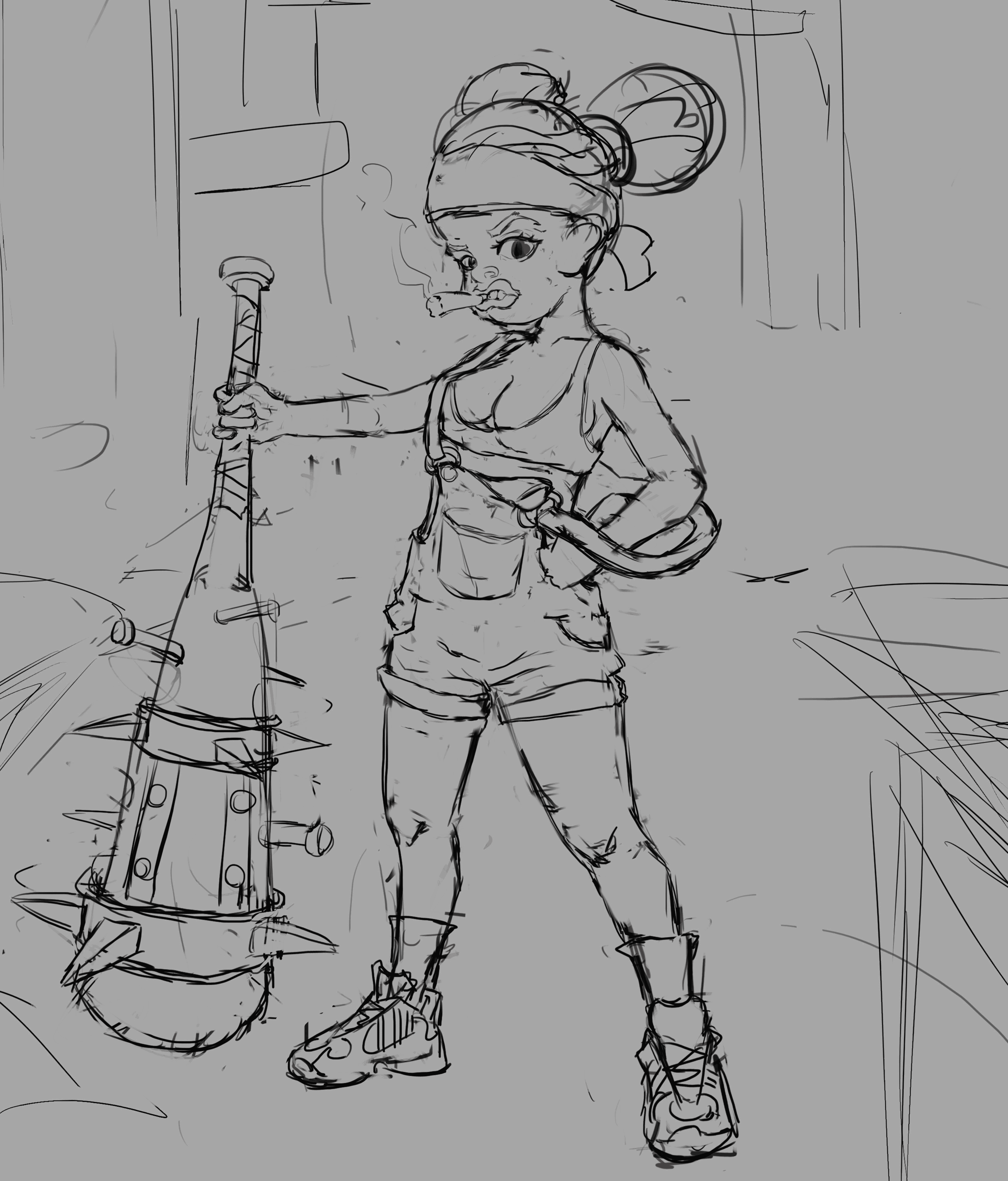 萌黑女暴徒（图ZMTUwNDAxMjMy） - 游戏原画 - 站酷设计师oulznait原创素材 - 站酷ZCOOL