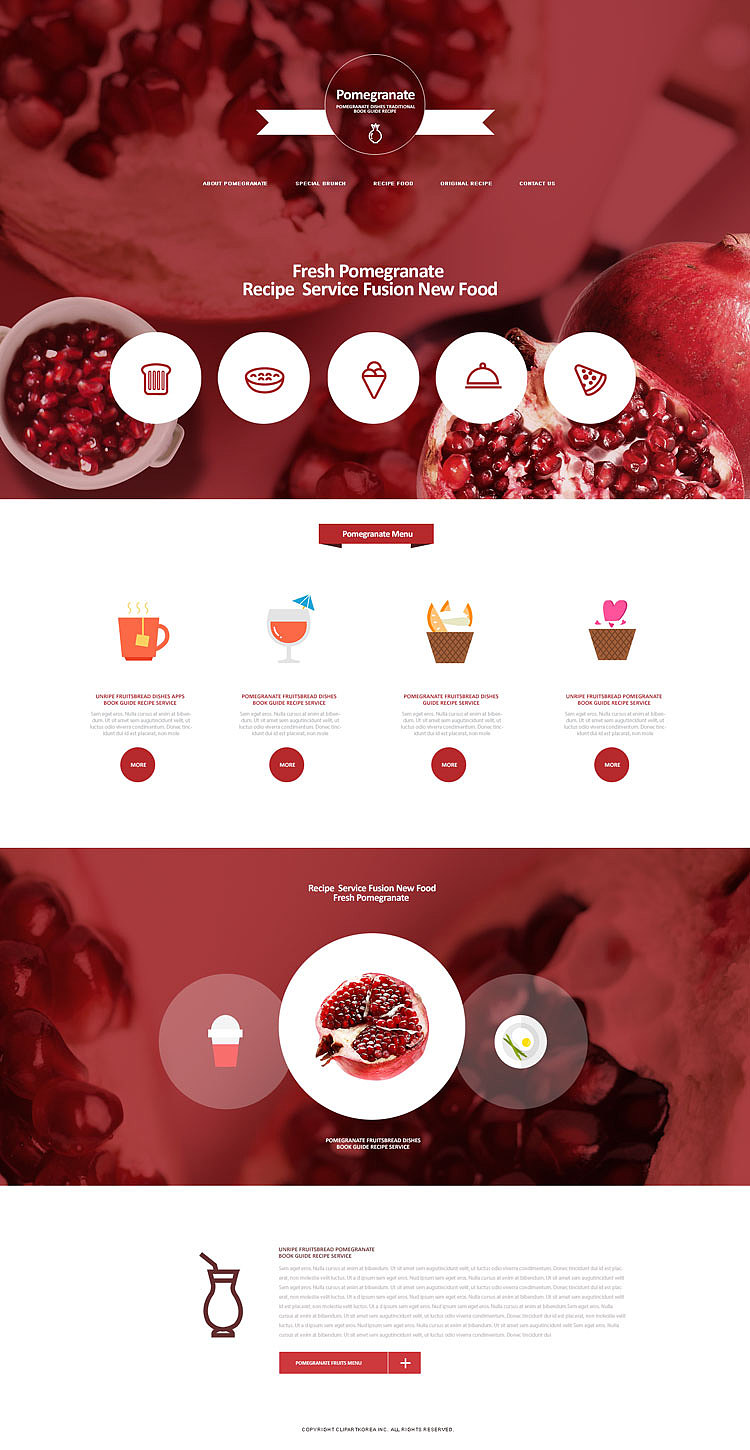 简洁中西式美食餐饮外卖预订官网首页专题UI界面设计