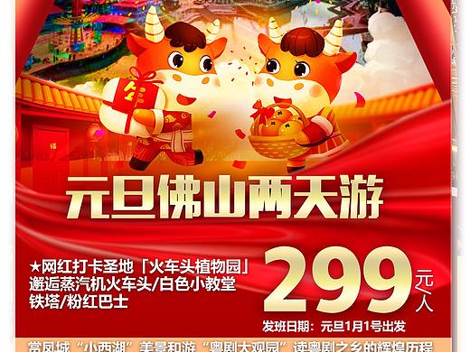 旅游收客海报-《元旦两日游》