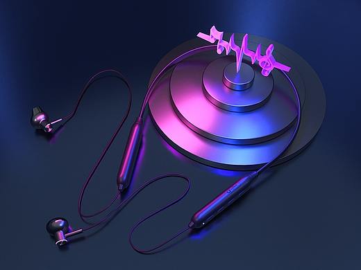 OCtane渲染器渲染，蓝牙运动无线耳机