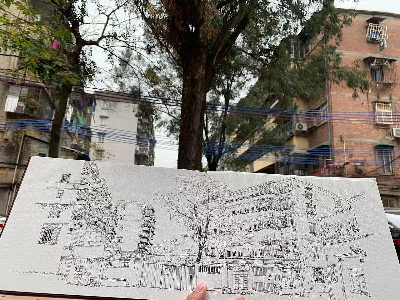 钢笔淡彩写生（图ZMTc3MzMyNDEy） - 绘画 - 站酷设计师喵喵LC原创素材 - 站酷ZCOOL