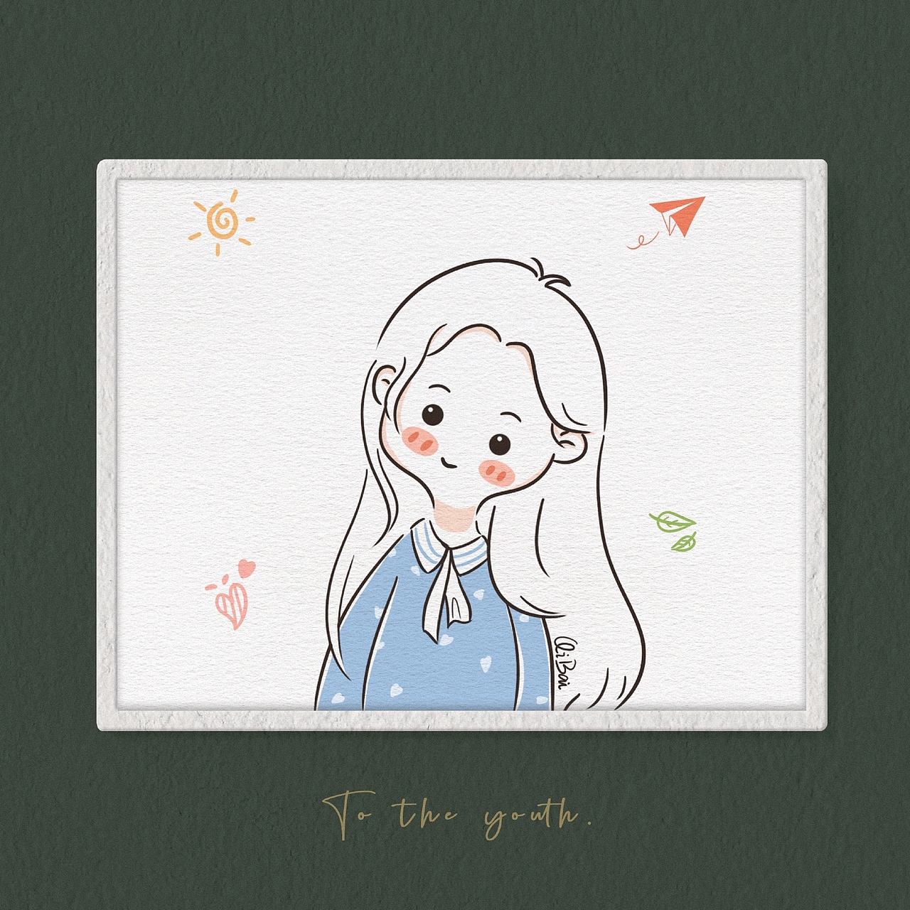 可爱少女简笔画头像