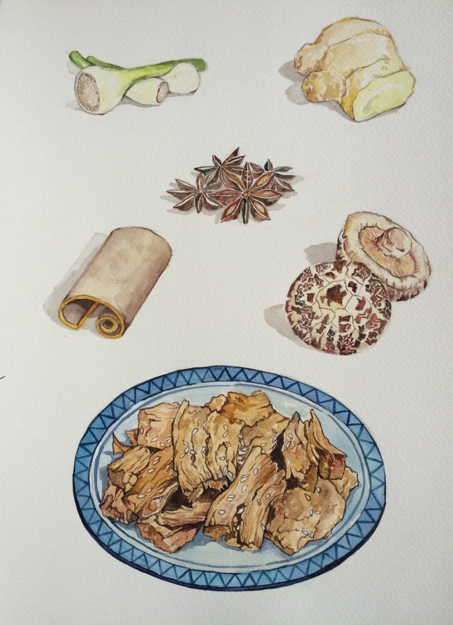 食品水彩手绘商业插画