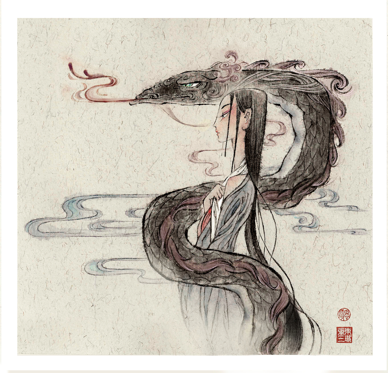 今年夏天的宣纸上水墨涂