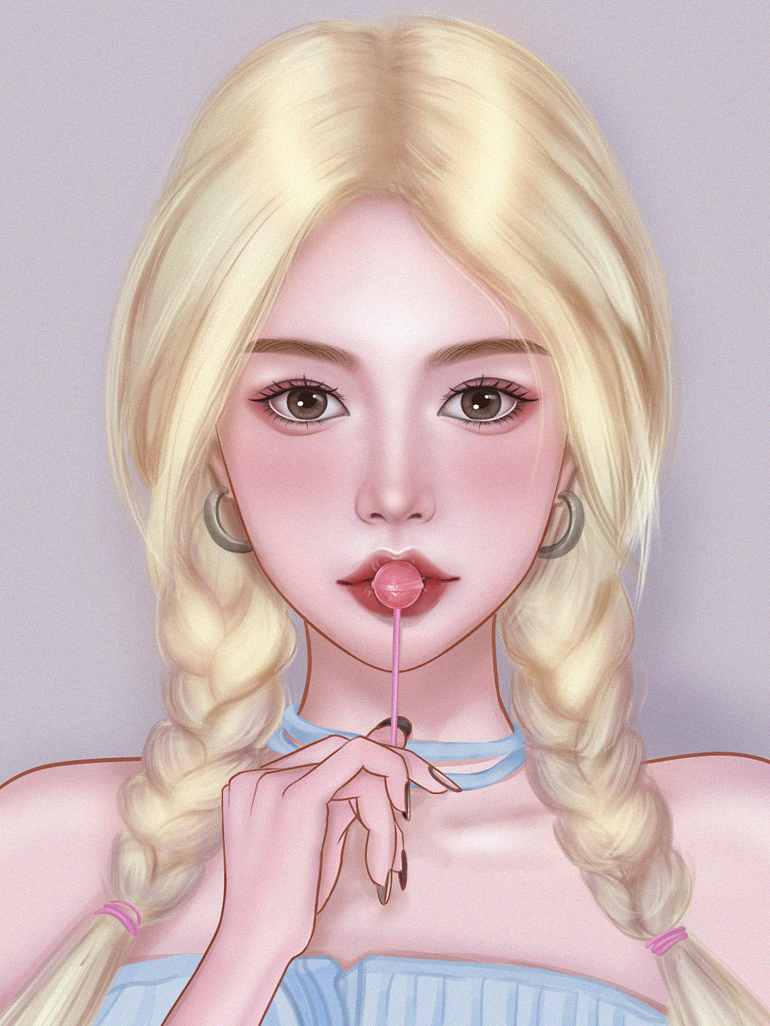 女生头像插画欣赏