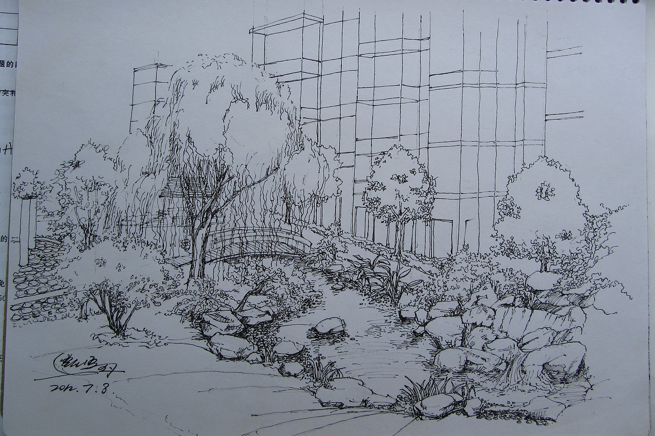 钢笔画建筑风景手绘线稿|插画|艺术插画|爱画画de设计师 - 原创作品