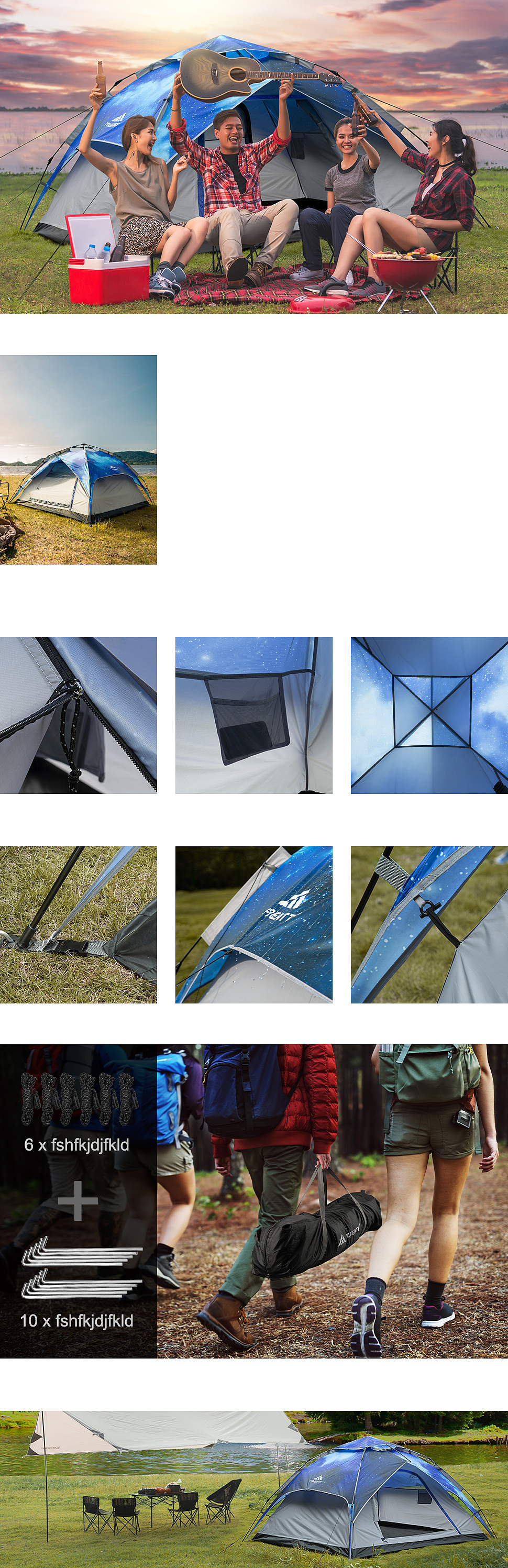 亚马逊-自动帐篷主图/A+（图ZMjY2NDIwMjM2） - 其他平面 - 站酷设计师clara1003原创素材 - 站酷ZCOOL