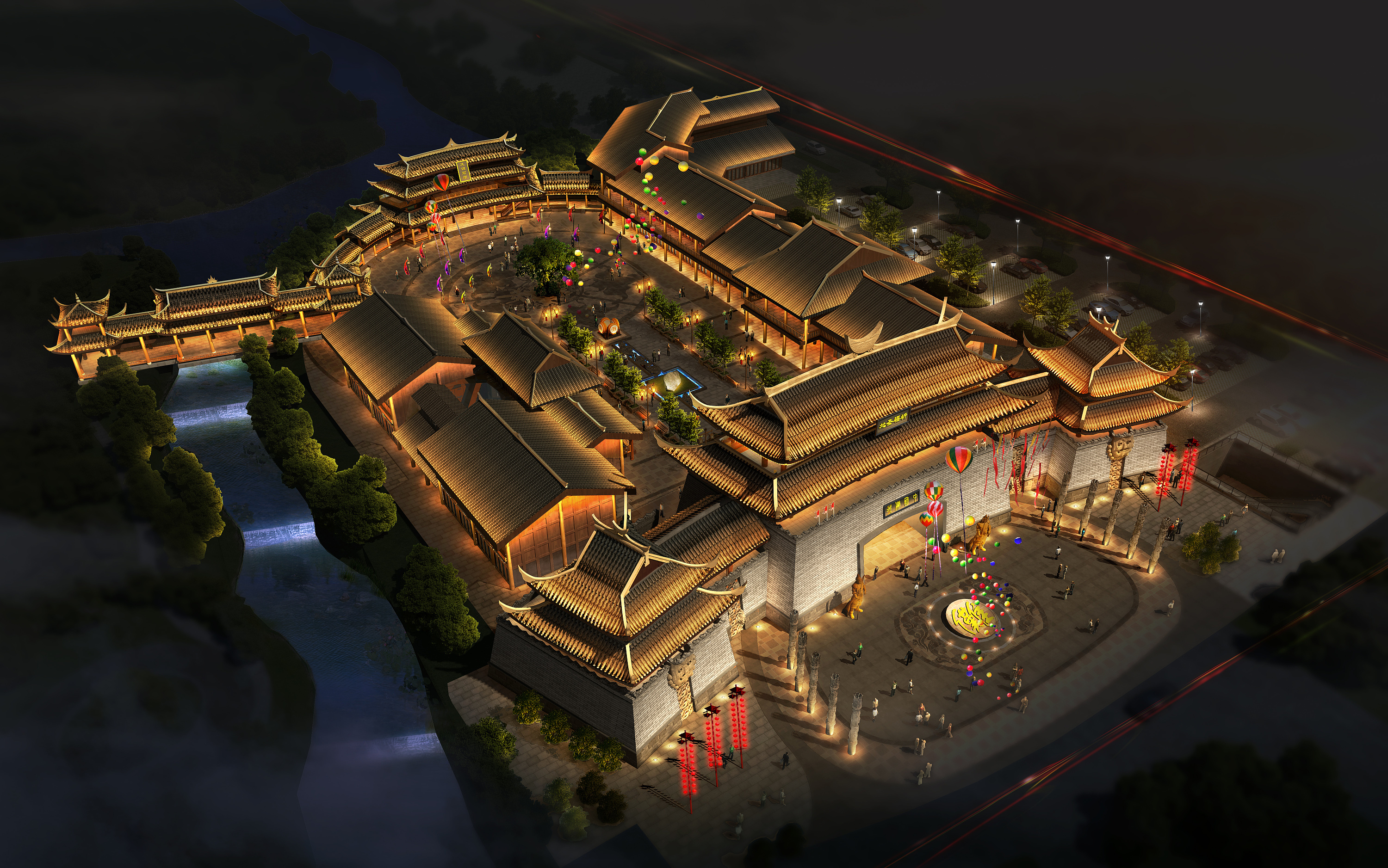 某个古镇夜景规划灯光设计之二