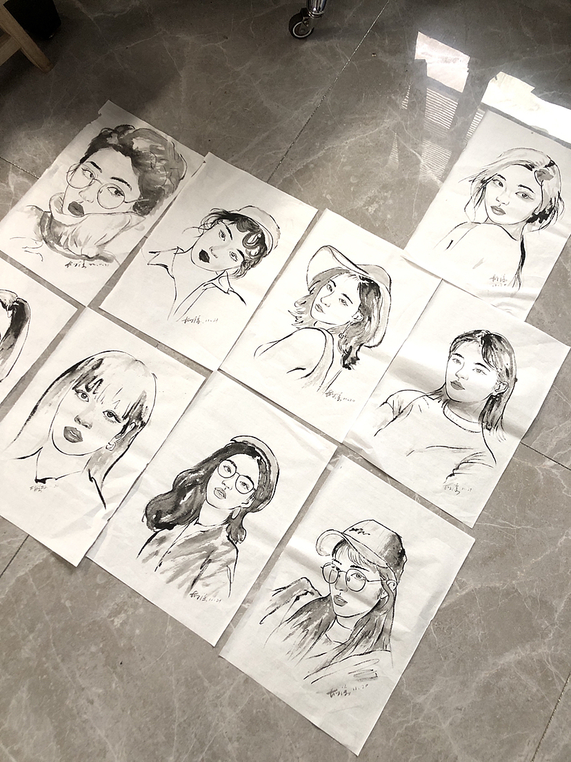 水墨肖像（图ZMzIzMjIyMzA0） - 商业插画 - 站酷设计师胡涂肖像定制原创素材 - 站酷ZCOOL