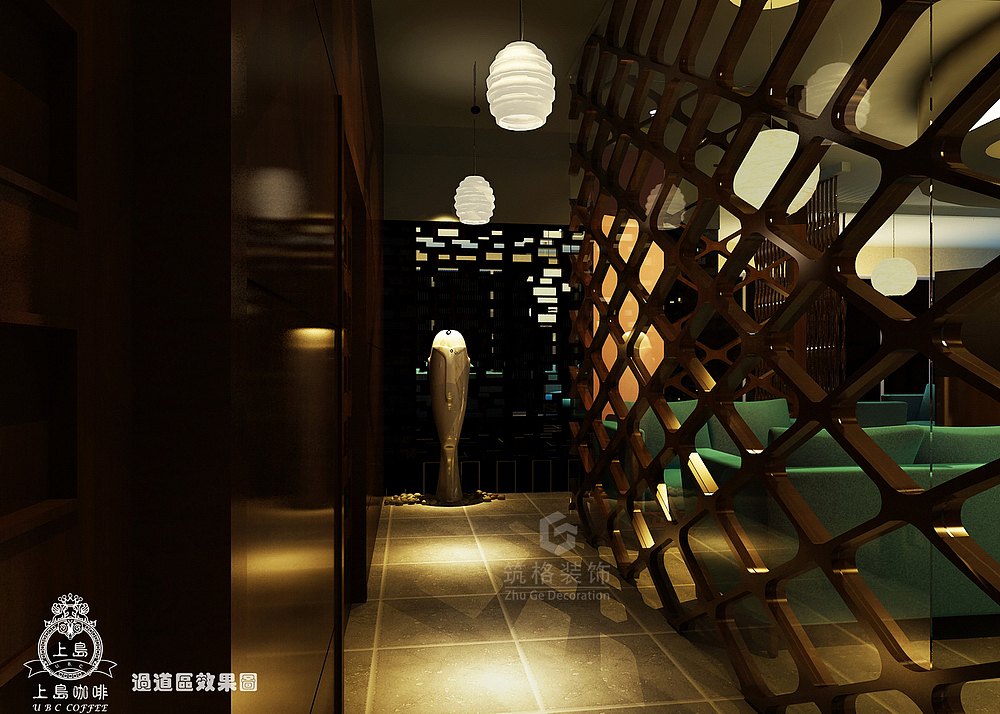 过道-贵阳咖啡厅装修设计效果图-筑格装饰公司案例