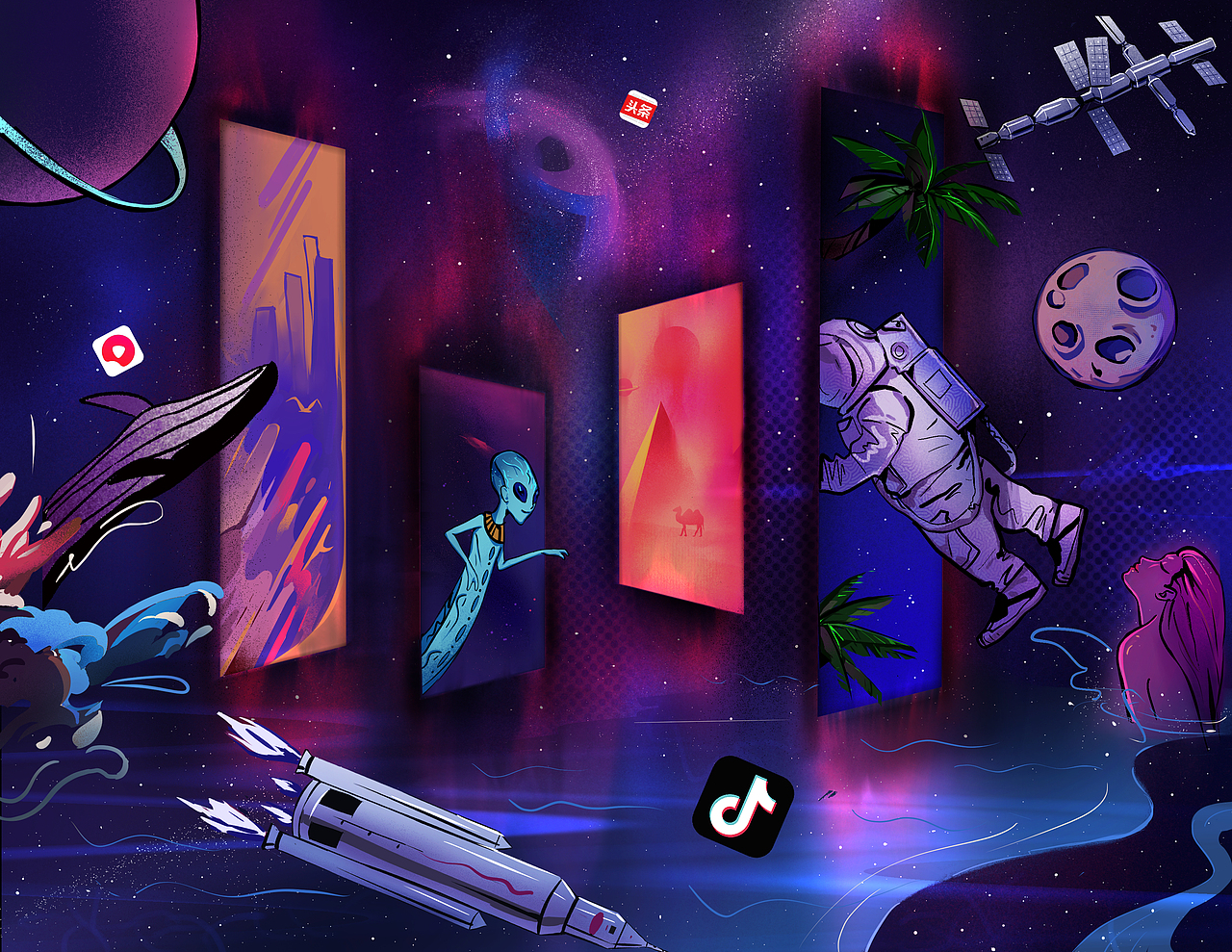 字节跳动-信息虫洞（图ZMjI0NTMzNzA0） - 海报 - 站酷设计师超低清原创素材 - 站酷ZCOOL