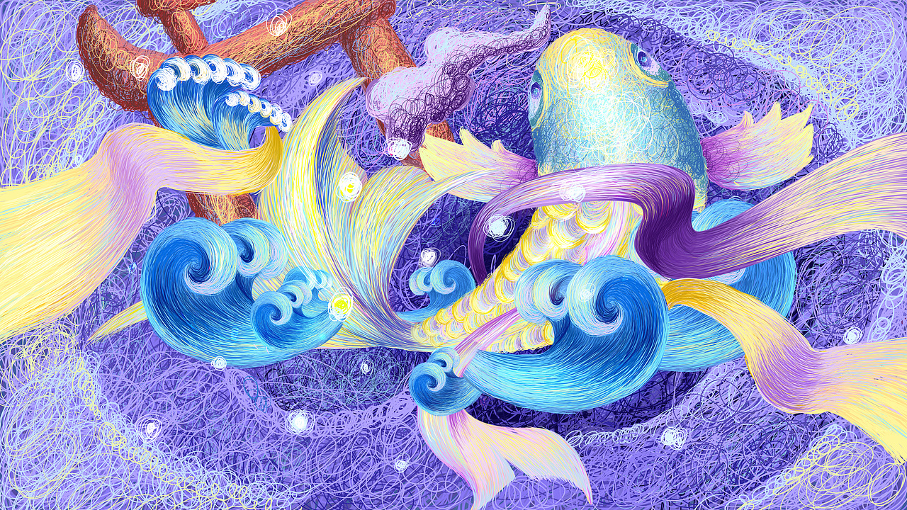 魚躍（圖ZMjEyMTc2ODA0） - 商業(yè)插畫 - 站酷設(shè)計師大叔的貓原創(chuàng)素材 - 站酷ZCOOL