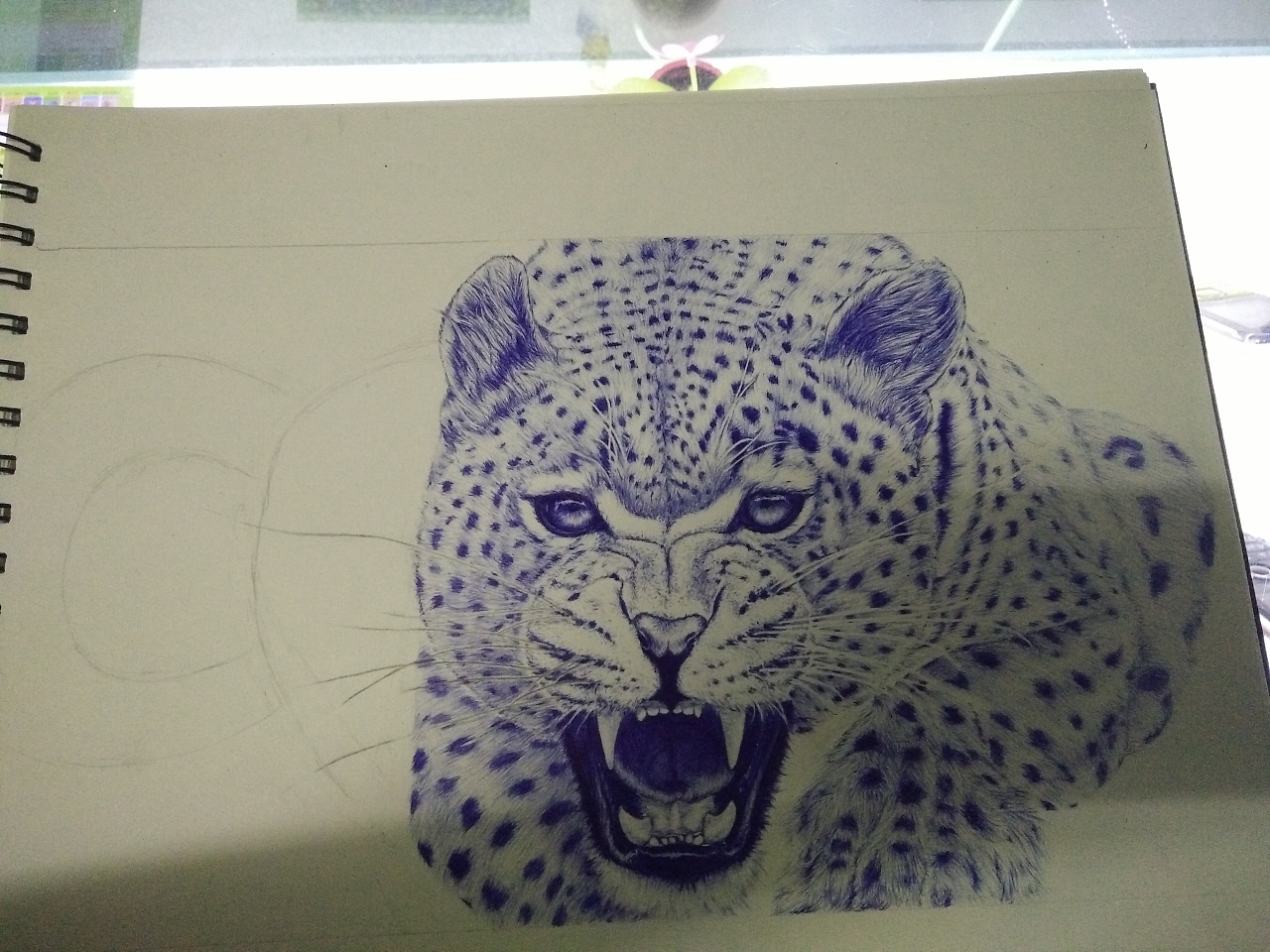 圆珠笔手绘【豹子】