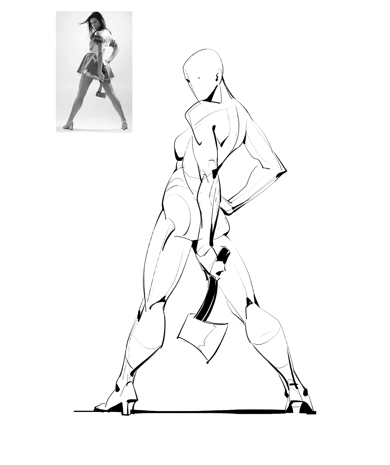 人体结构动态速写练习打卡