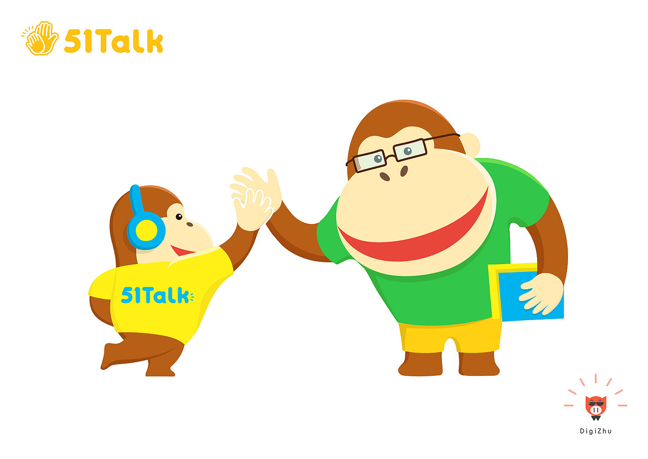 51Talk吉祥物IP猩猩形象设计（图ZMTM3NzE2MTQ0） - IP形象 - 站酷设计师DigizhuLAB原创素材 - 站酷ZCOOL