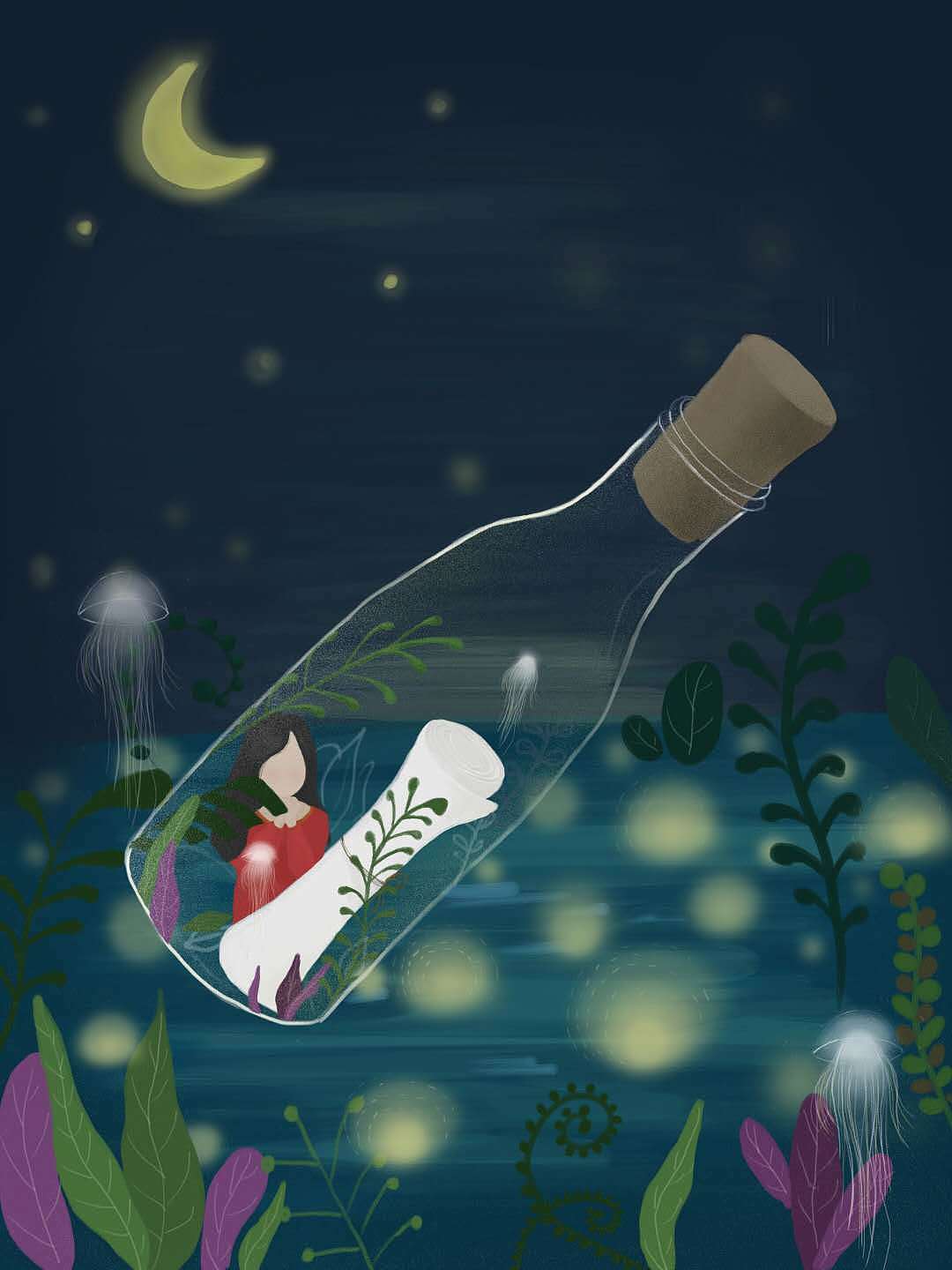 漂流瓶（图ZMTAwNDY0MDI0） - 商业插画 - 站酷设计师zk208208原创素材 - 站酷ZCOOL