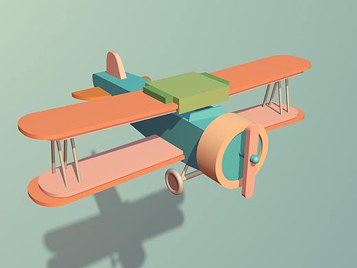 C4D打卡第三幅 小飞机动图（个人主页-ZMzY4MjAyMjg=） - 艺术插画 - 站酷设计师一个小小坤原创素材 - 站酷ZCOOL