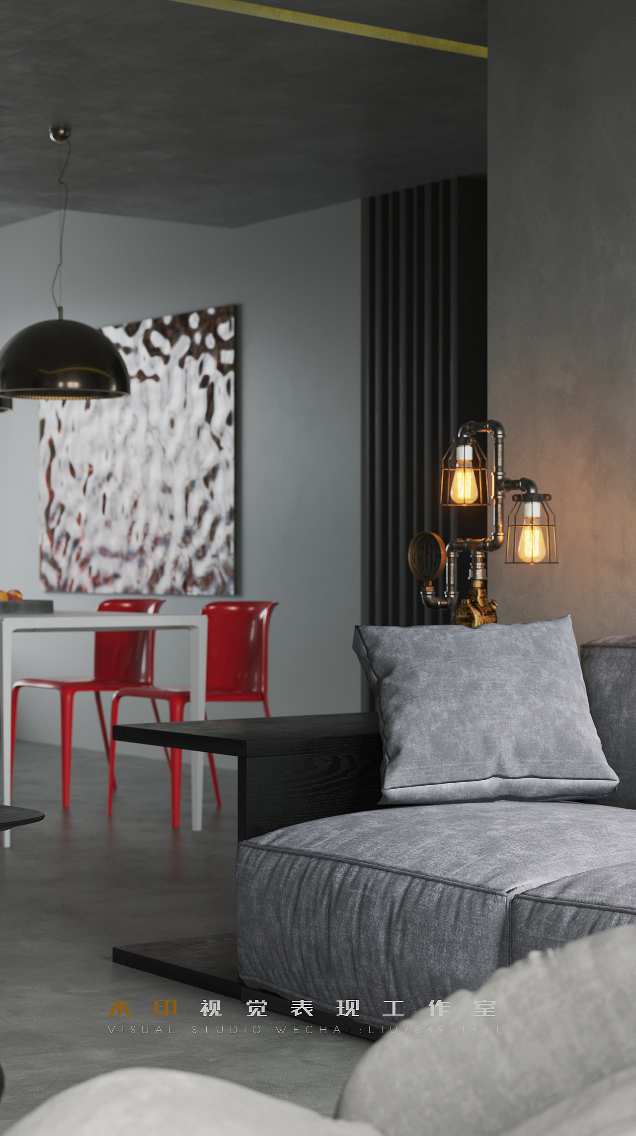 临摹-水泥灰空间,朴素自然!（图ZMjkwNDU3Mjg4） - 家装设计 - 站酷设计师小黄小黄小黄小原创素材 - 站酷ZCOOL