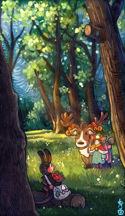 元素装饰风格插画