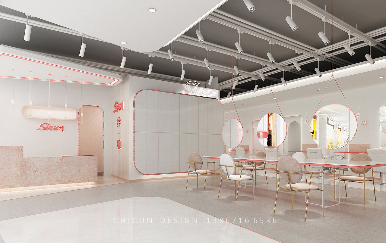 尺寸案例】丝颂-独特的视角发现美的所在，理发店设计（图ZMTQwMzM4NDA4） - 家装设计 - 站酷设计师尺寸设计原创素材 - 站酷ZCOOL