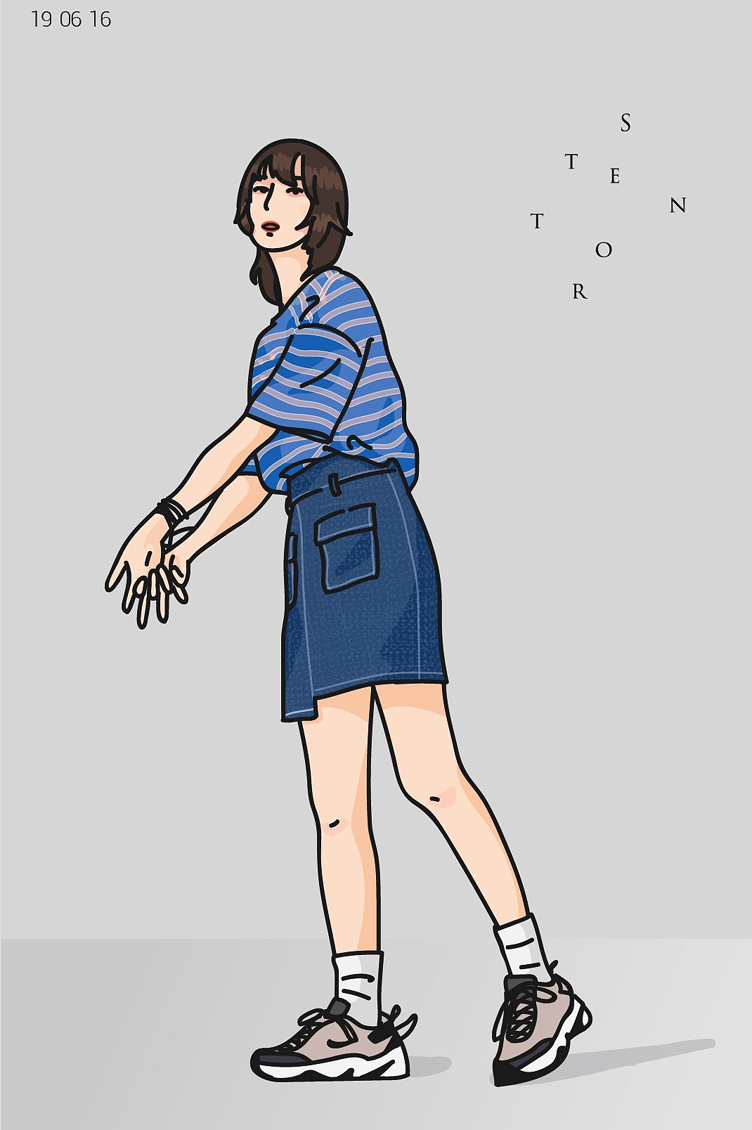 粗线条人物插画(易烊千玺)