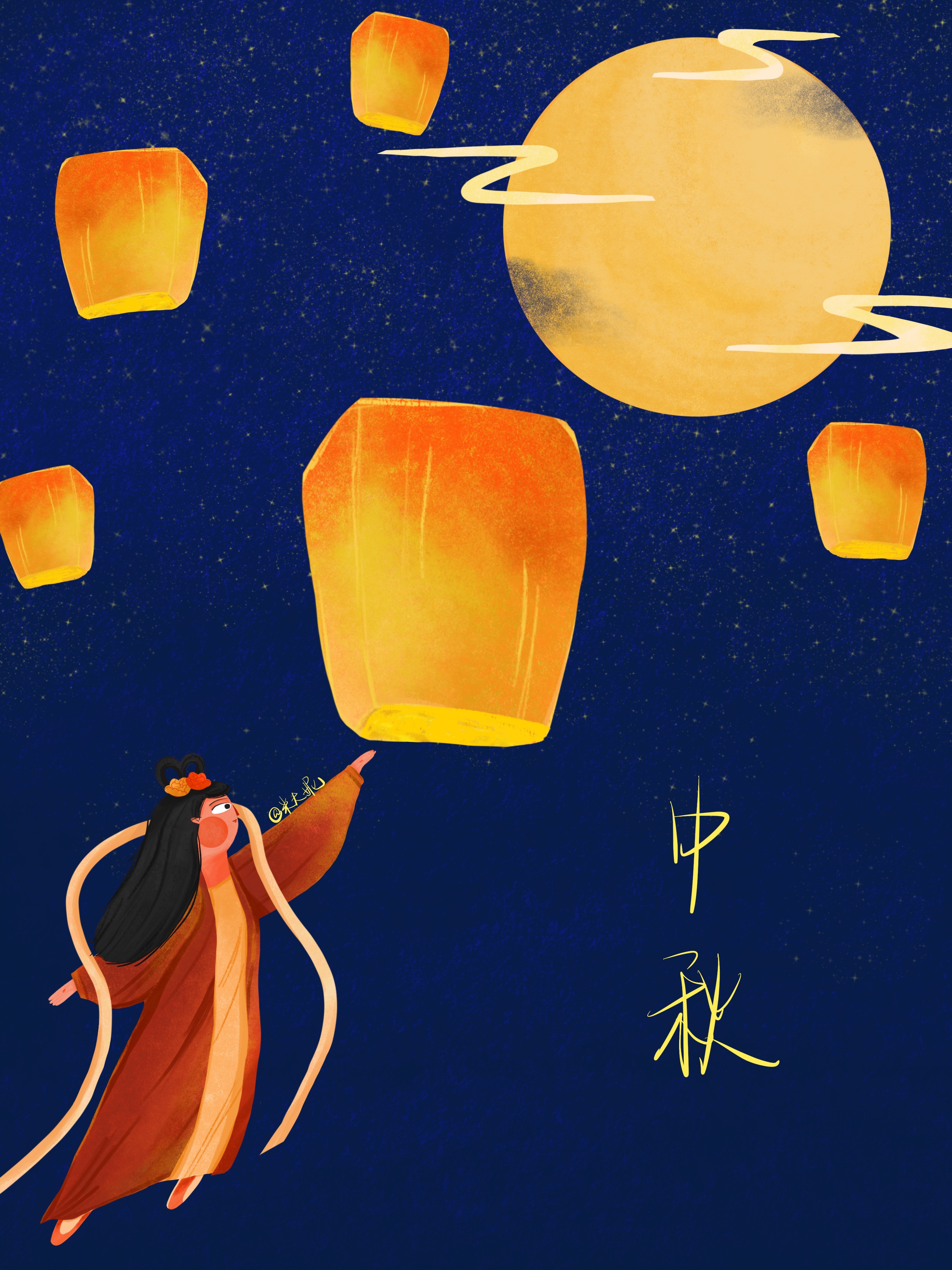 中秋节卡通手绘可爱月饼兔图片素材免费下载 - 觅知网