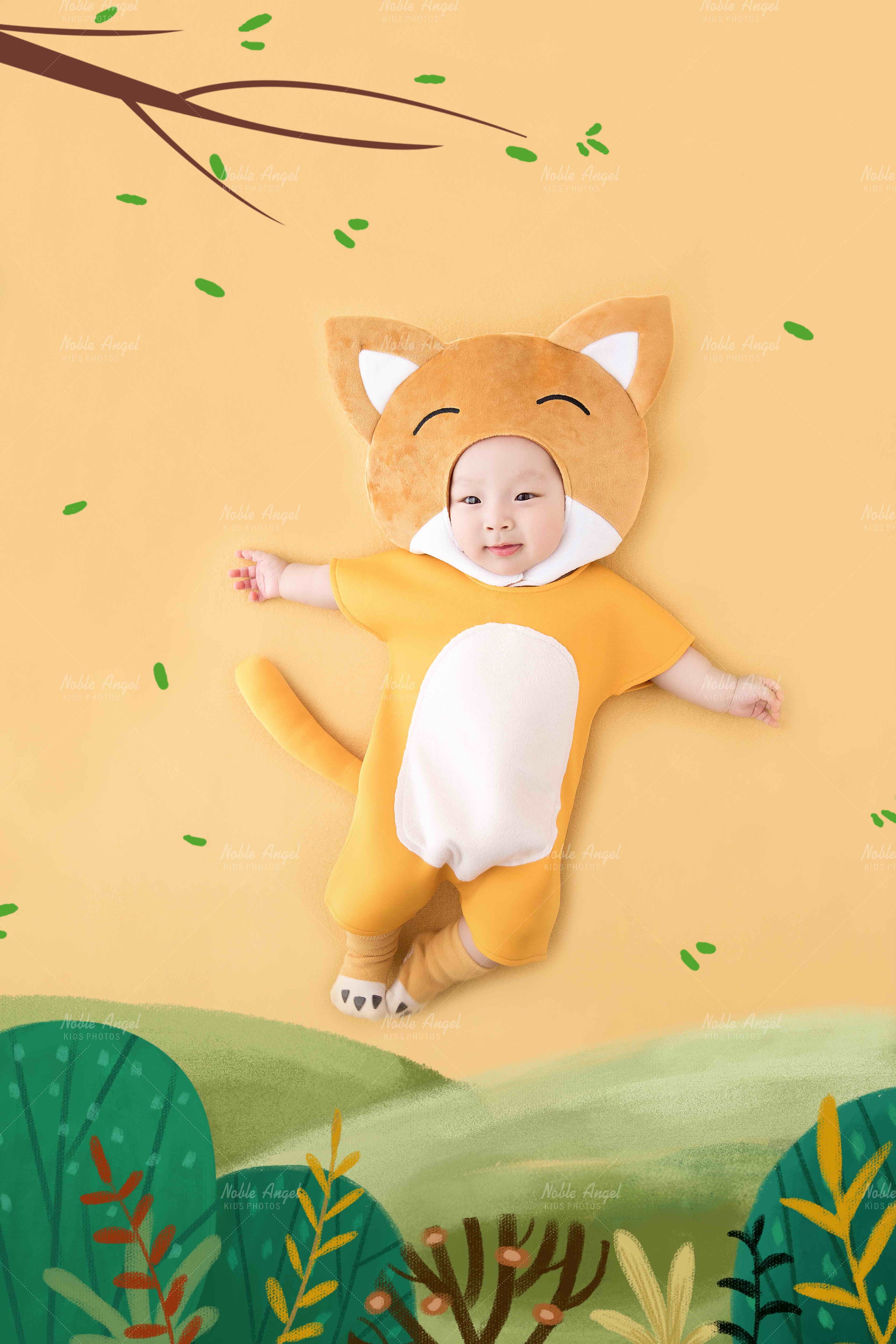 动物卡通百天摄影主题—小狸猫|摄影|人像摄影|花样百天照 - 原创作品