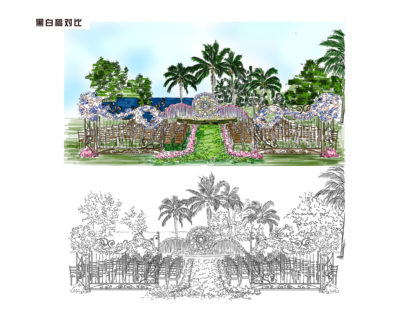 婚礼手绘（图ZNjA1NjEwMzY=） - 商业插画 - 站酷设计师爱画画的天边原创素材 - 站酷ZCOOL