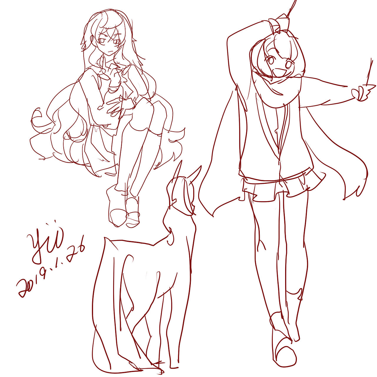 2019年1&2月部分速写