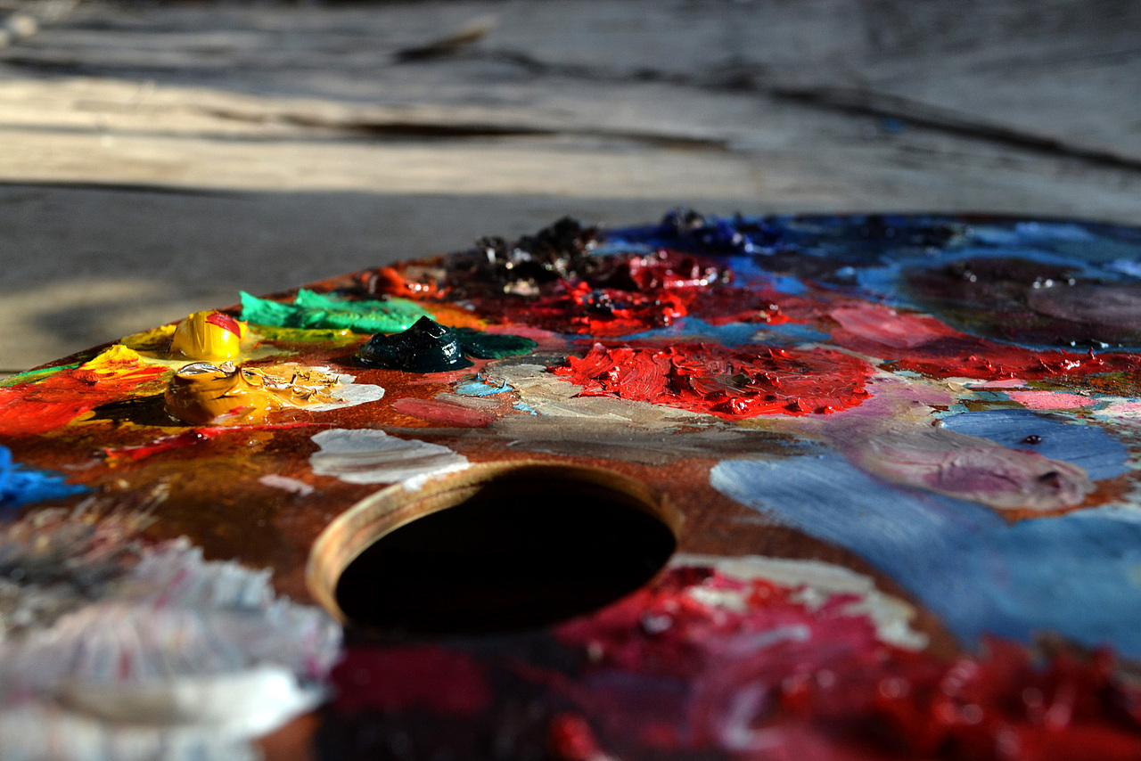 油画好难.但是调色盘好美