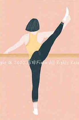 给一家英国杂志画的插画-Barre健身运动