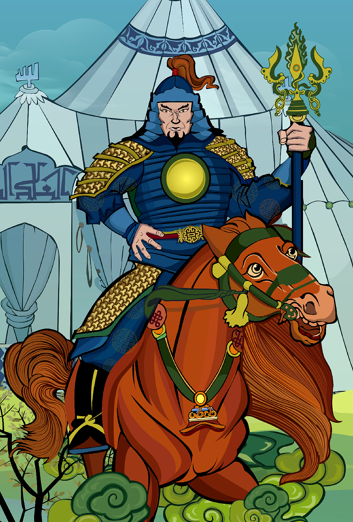 成吉思汗与十二勇士（图ZMTMxNDM1MDUy） - 商业插画 - 站酷设计师越过山川原创素材 - 站酷ZCOOL