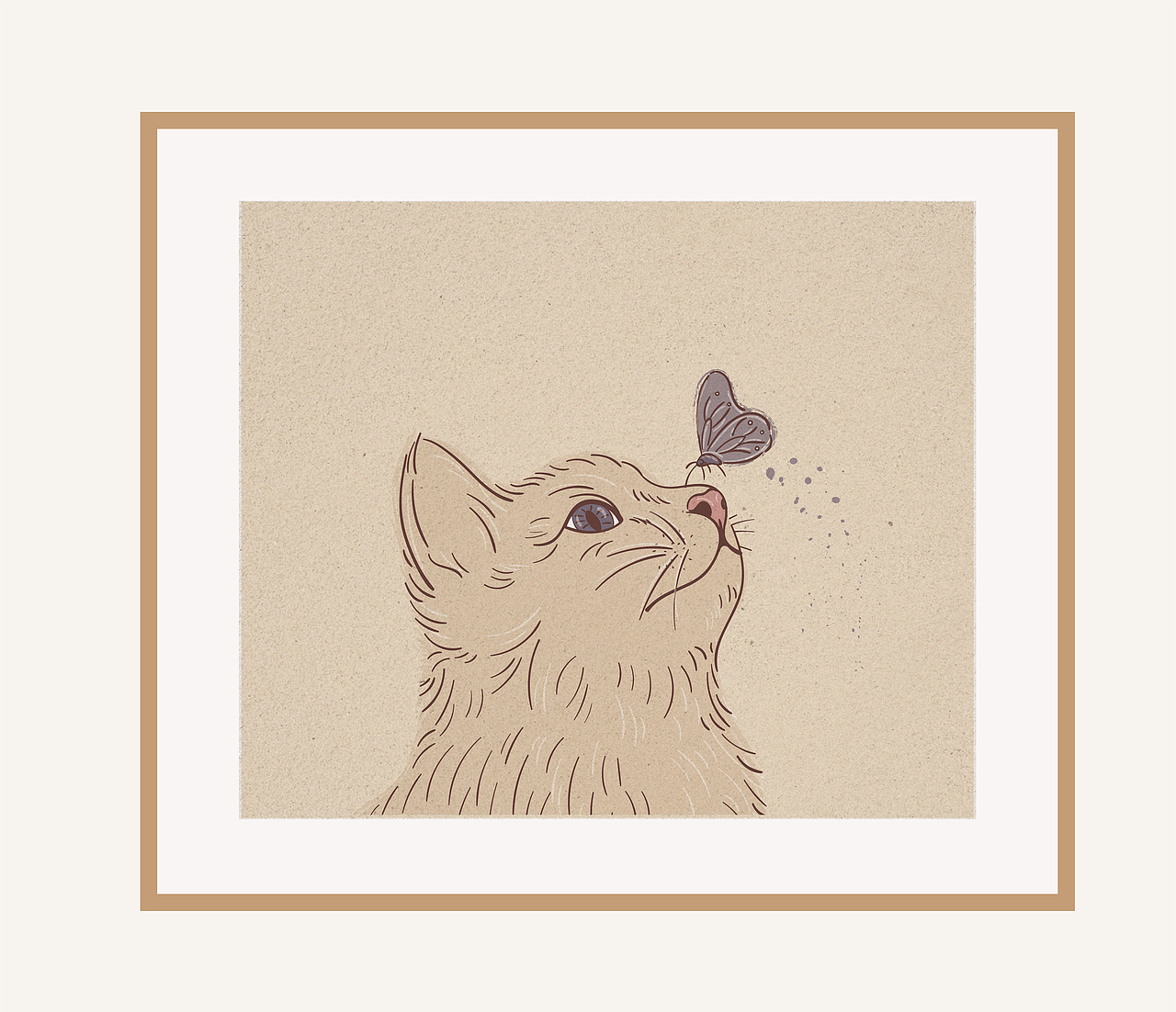 猫咪装饰画线稿