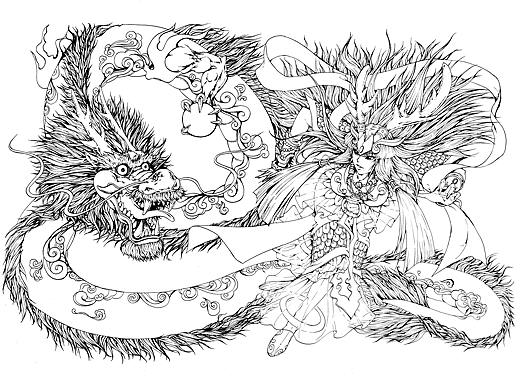 神兽线稿