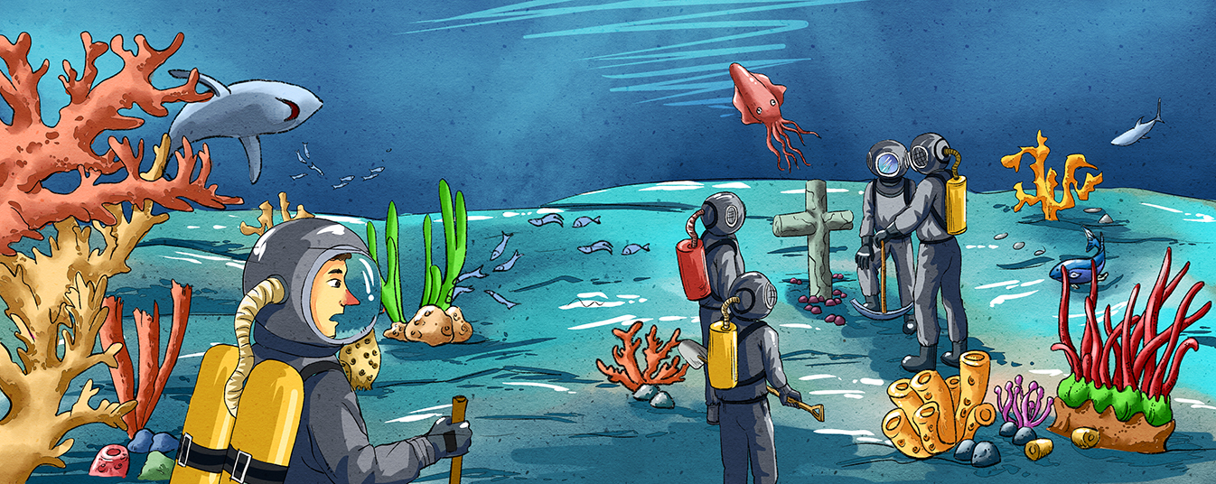 海底两万里简单插画图片