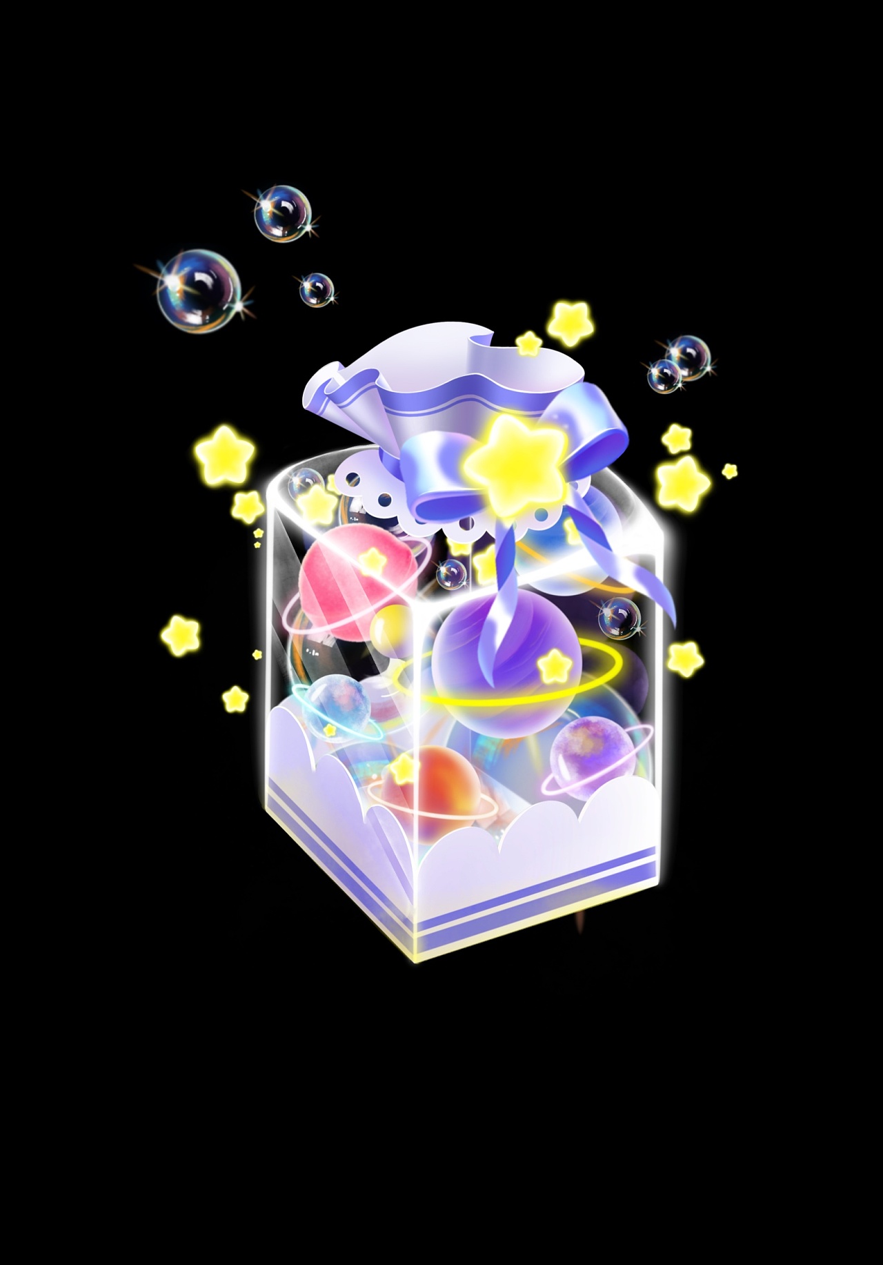 星光彩虹糖水母插画图标ui动效直播礼物练习