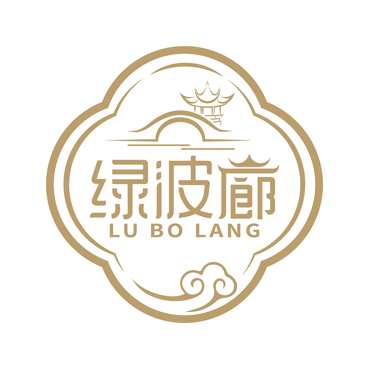 给上海一家餐饮行业老板设计的绿波廊logo。已商用