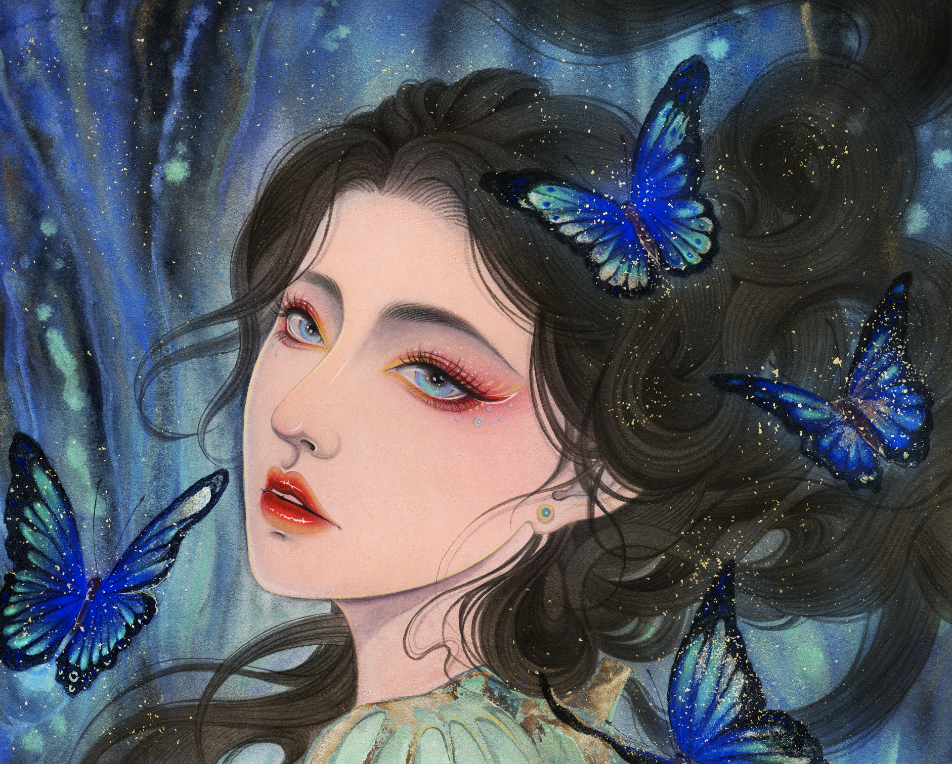 【白树原创手绘】中国古代神话系列之南海蝴蝶