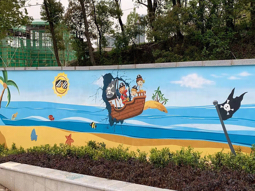 围墙卡通图案彩绘（图ZMzI2MDMzODg4） - 其他手工艺 - 站酷设计师郑州领航者彩绘原创素材 - 站酷ZCOOL