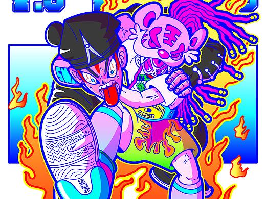 赛亚王子锁喉摔（个人主页-ZNTQ3NzMyMjQ=） - 新锐潮流插画 - 站酷设计师沢ZZ_LEE原创素材 - 站酷ZCOOL