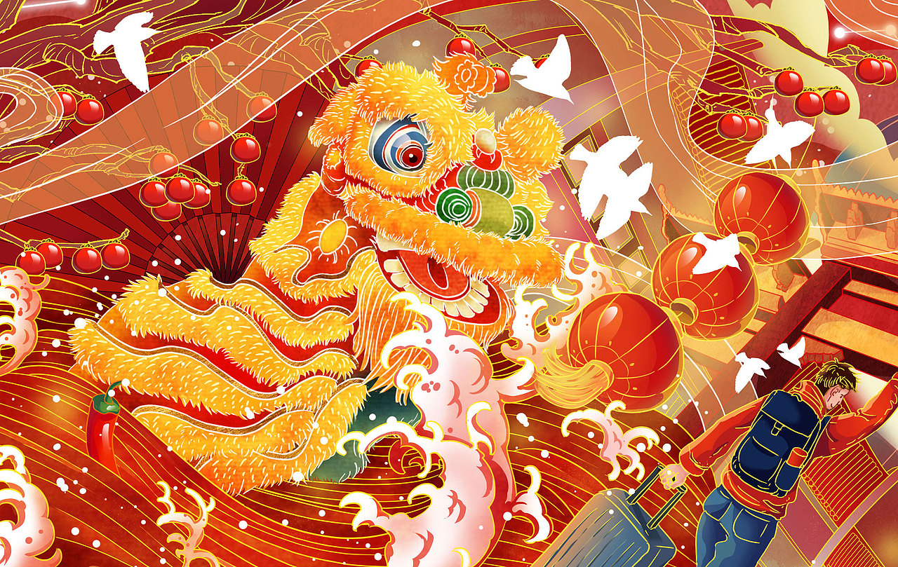 网站新年壁纸插画比赛图（图ZMjQ2NzM5ODA0） - 商业插画 - 站酷设计师舟亢兮原创素材 - 站酷ZCOOL