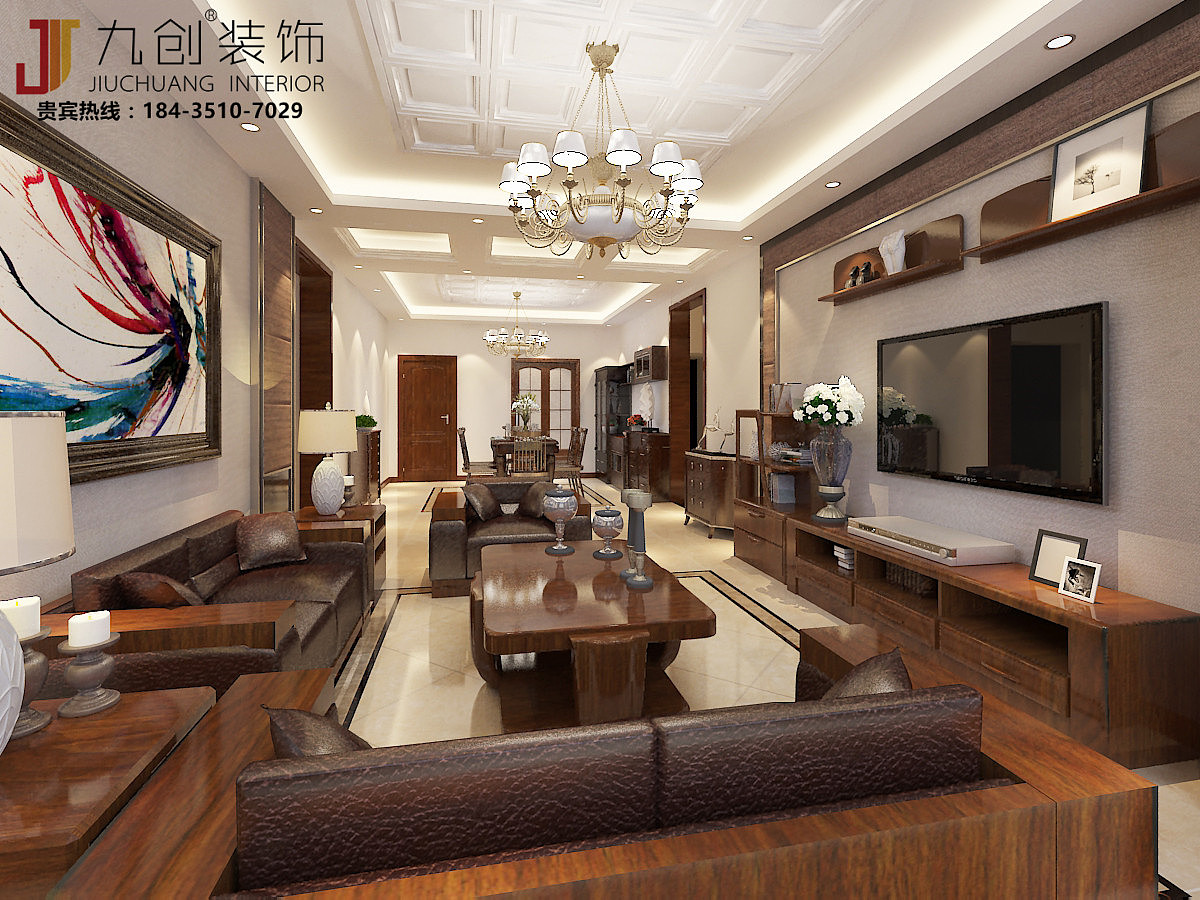 太原九创装饰-富丽华庭中式风格装修案例