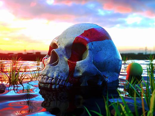 C4D-骷髅概念场景