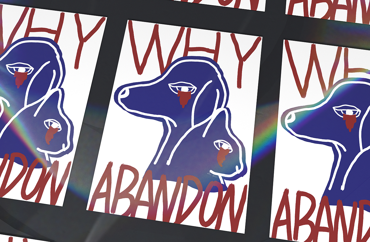 流浪动物公益海报：禁止弃养（图ZMjkwNjI1NjY4） - 绘画 - 站酷设计师游走人间的阿Lam原创素材 - 站酷ZCOOL