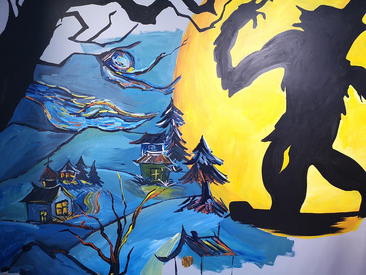 狼人杀主题墙绘