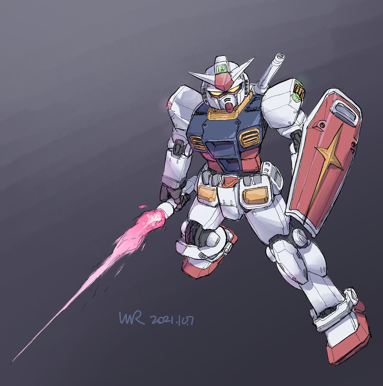 【酸奶不加葱】高达rx78-2|插画|创作习作|酸奶不加葱nnr - 原创作品 