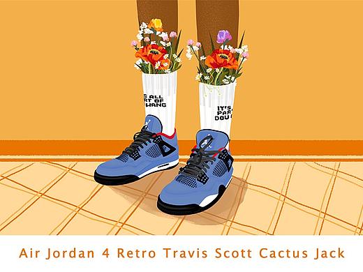 #画鞋：Air Jordan 4 Retro Travis Scott Cactus Jack