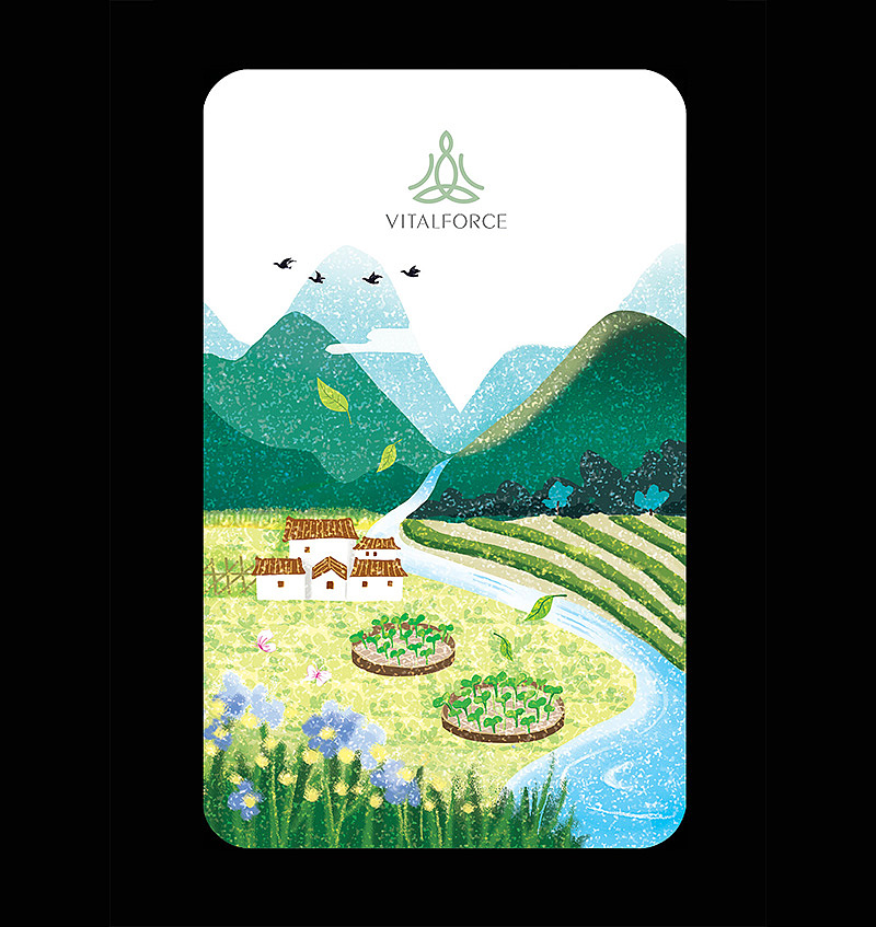 慈力整体健康中心形象插画